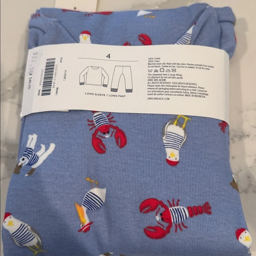 🦞Janie and Jack Blue Sleepwear Set 🦞